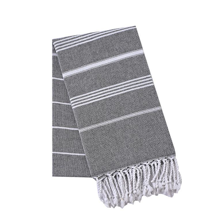 Turkish Bath Towel: Striped Beach Shawl with Tassels