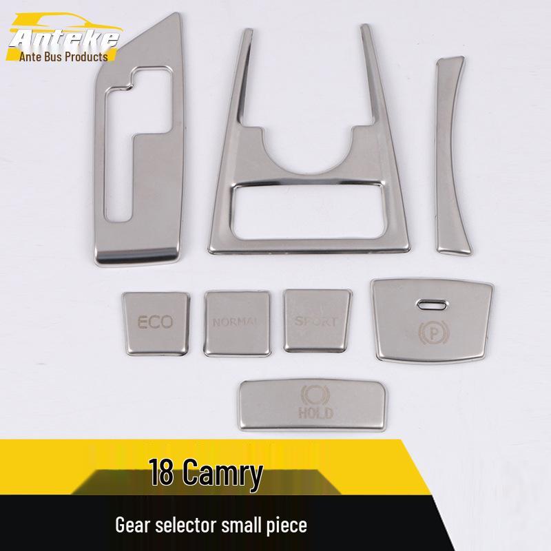 Suitable for 2018 Camry Shift Lever: New Stainless Steel Interior & Exterior Trim Sequin Decor