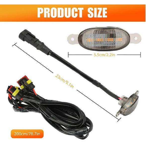 3*Car Grid Lights Led Grille Decor Fog Lights Pickup Off-Road Day Running Lights