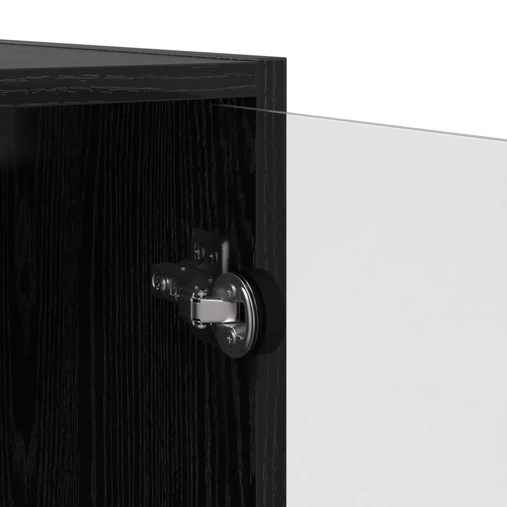 Highboard in Black Oak Look 26.8 x 14.6 x 55.9 in (W x D x H) Particleboard