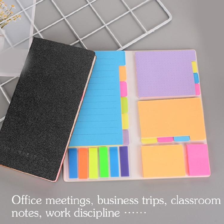 Leather Planner Multicolor Adhesive Note Set Color Coded Adhesive Label and Note Book Set Dotted Lined & Blank Pages