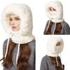 Outdoor Headgear 3 in 1 Hat Scarf Detachable Face Guard Set Adjustable Face Fit Windproof Warm Knit Fleece Cold Weather Hat