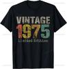 50th Birthday Gifts Men Women 50 Years Old Vintage 1975 Party T-Shirt Women Men Clothing Streetwear Graphic T Shirts Tops