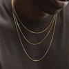 1.2mm Gold Color Stainless Steel Necklace For Men Hip Hop Titanium Steel Square Snake Chain Necklace Jewelry Accessories