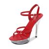 Fashion Super high heel 12.5CM summer diamond female waterproof platform hollow fish mouth shoes sexy fairy thin heel sandals