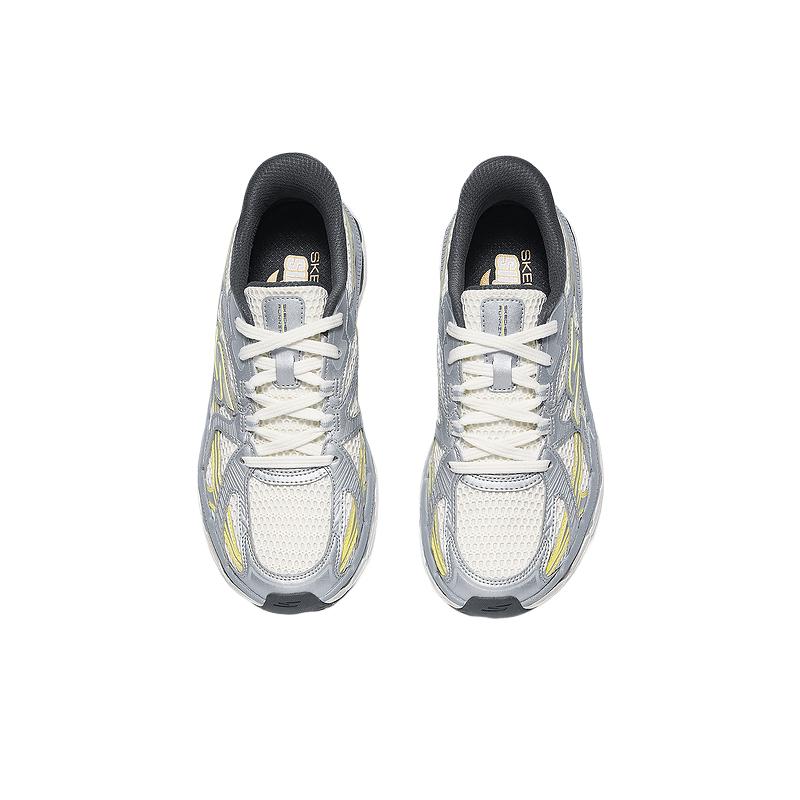 Skechers Summer Slip-On Casual Comfortable Lightweight Shoes Women Sneakers Silver Yellow 129223-WGY