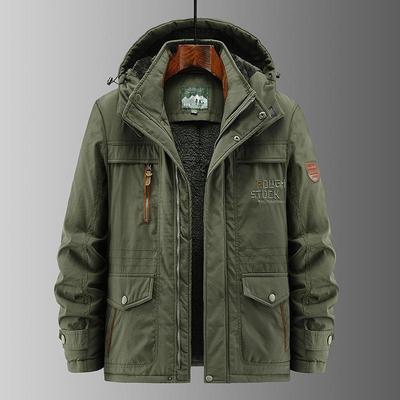 Winter Baumwolle gefütterte Herren Fleece verdickt lose lässig mittleren Alters und ältere Multi-Tasche Baumwolle gefütterte Jacke kältebeständig Medium