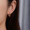 INS European and American fashion geometric oval stainless steel ear buckle women's trend plated 18K gold knotted personalized earrings