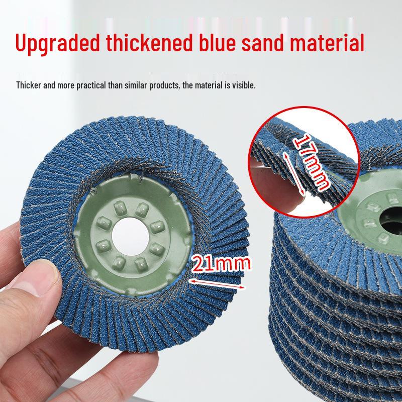 Iron Cap Blue Sand Sanding Cloth Wheel for Grinding & Polishing Metal, Stainless Steel, & Wood with Angle Grinder
