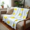 Blue Stripe Watercolor Lemon Anime Cartoon Flannel Blanket Soft Warm Throw for Bedroom Sofa Car Kids Holiday Gift