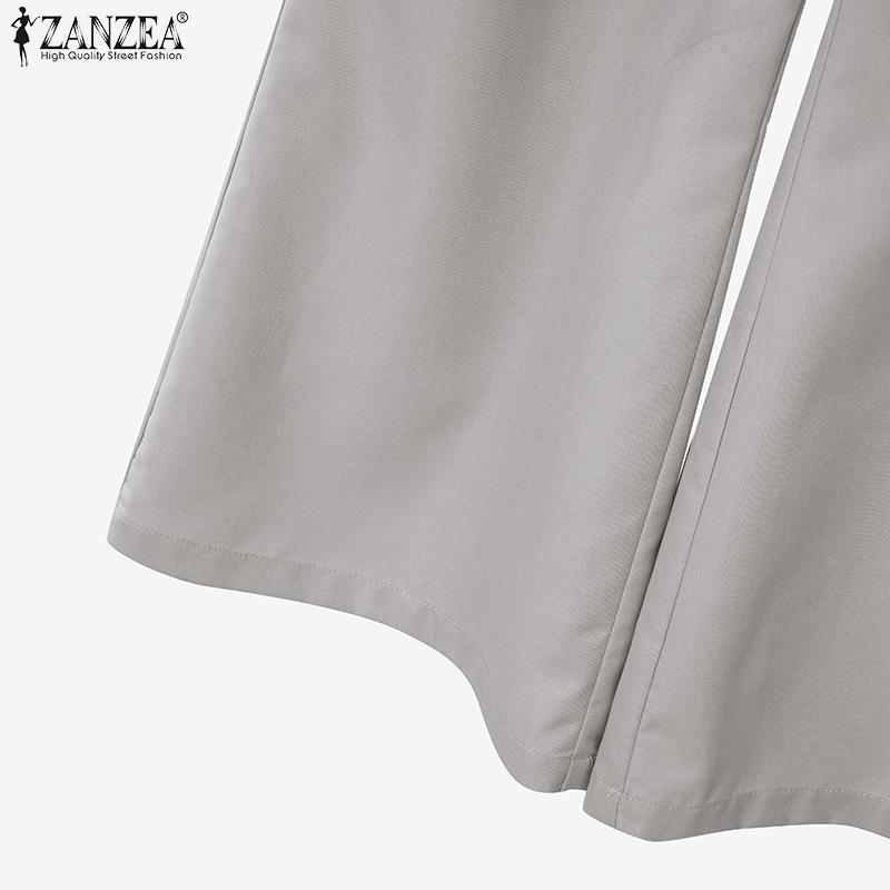 ZANZEA Ärmellose Weste, Oberteile und Hosen für Damen, zweiteiliges Sommer-Set