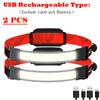 COB LED Strip Headlamp 3Mode 350LM Headlight Waterproof Outdoor Head Torch by AAA Battery Camping Hunting Fishing Mini Lantern