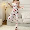 Popular European and American hot-selling loungewear pit strip love vest pajamas women can wear trousers two-piece set