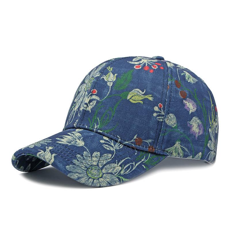 Dames Vintage Bloemenpatroon Baseballpet - Multi- Zomerzon Hoed - Geschikt voor Casual Buiten en Dagelijks Gebruik One Size gray
