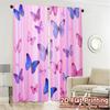 Set Of 2 Contemporary Flat Printing Jit Curtains Without Rod Butterfly Veil Popular Versatile Polyester Fabric Curtain