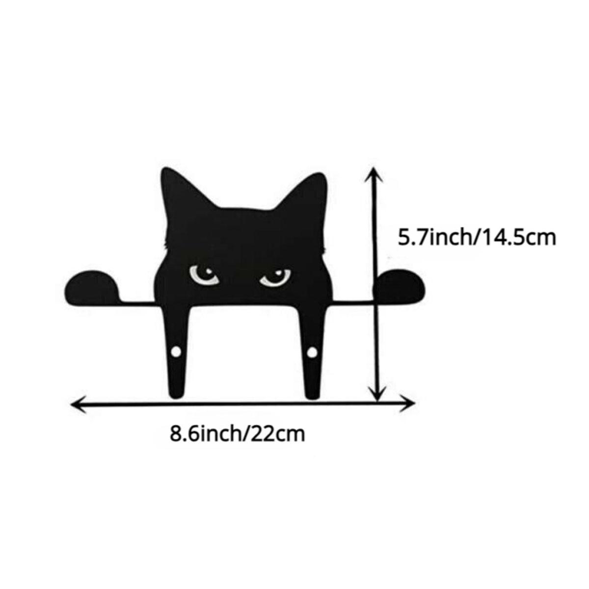 Элегантная черная металлическая скульптура подглядывающего кота — идеальное украшение — фото 8