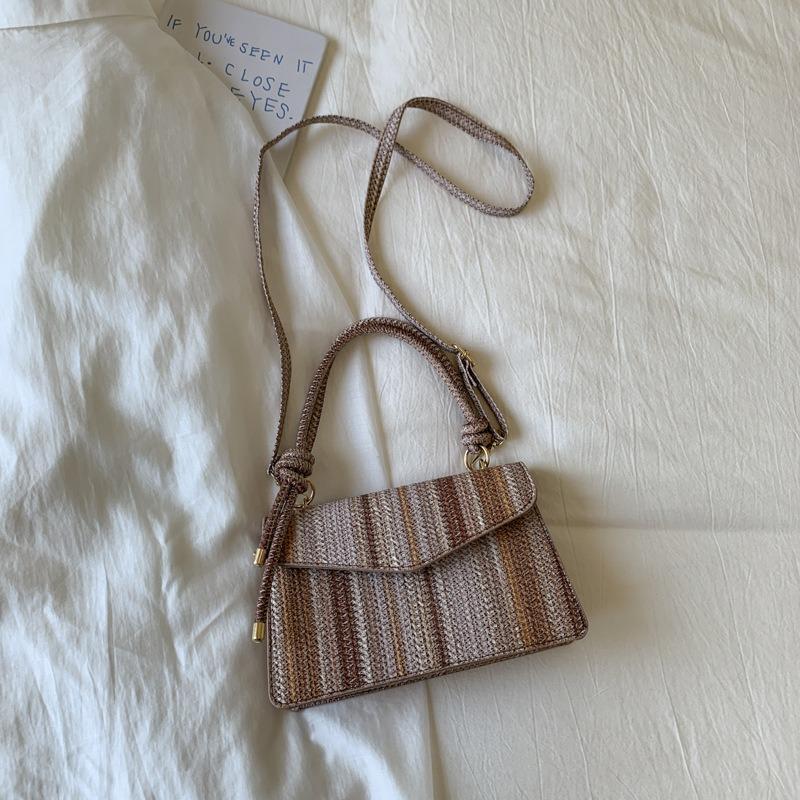 

Textured portable shoulder bag summer new trendy fashion versatile messenger bag retro simple handbag