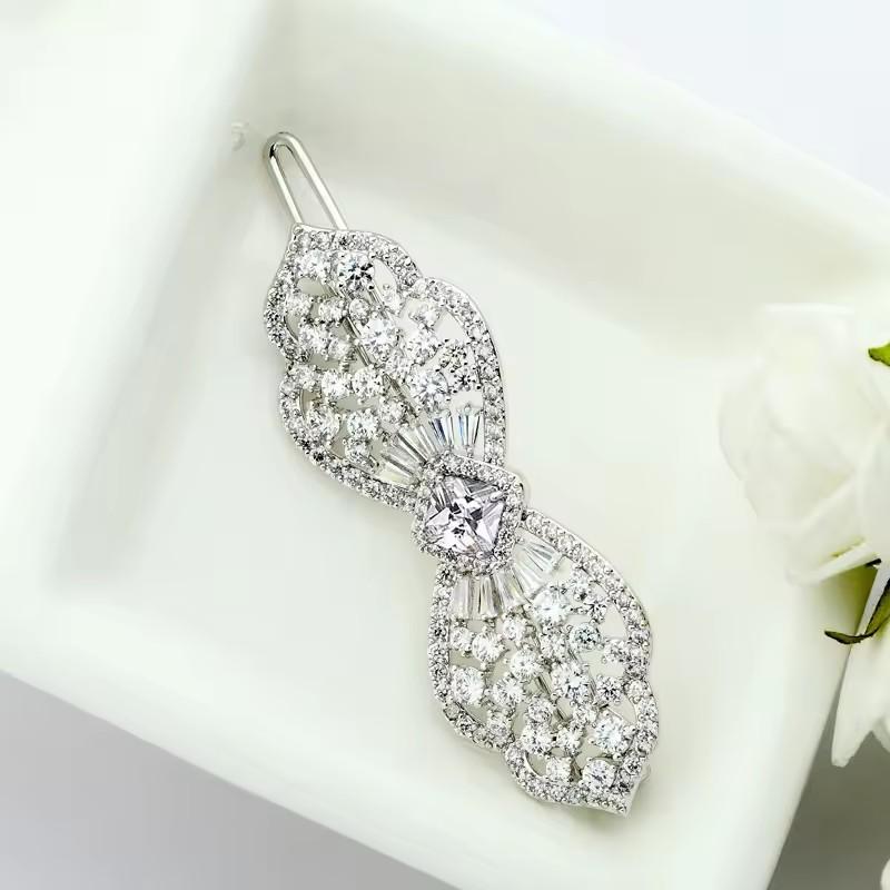 LUOTEEMI Top Quality Luxury Bridal Hair Accessories for Women Wedding Jewelry Fashion Cubic Zircon CZ Hair Pins