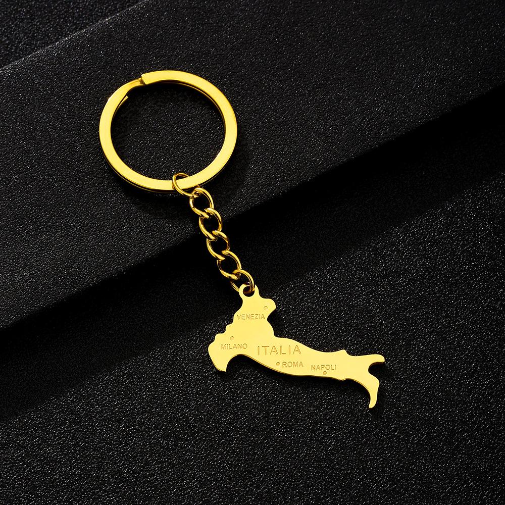 Stainless Steel Ethnic Keychain Pendant for Men & Women - Italian Drip Oil Finish, Versatile Accessory.
