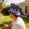 Amerikansk Flag Tophat, Onkel Kostumehat til 4. juli, Rød Hvid Blå Patriotisk Festdekoration til Voksne, Uafhængighedsdagen