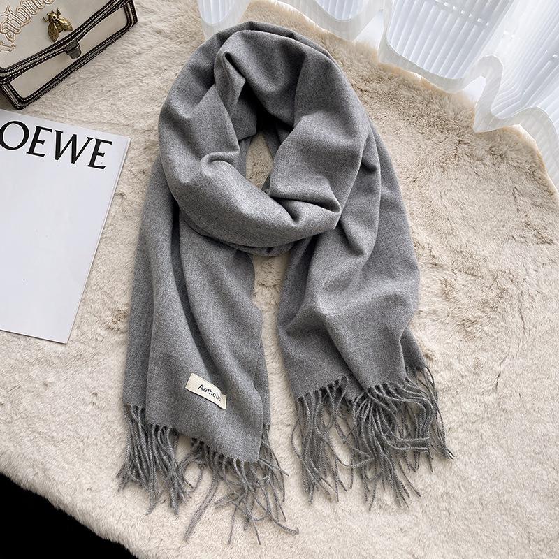 Korean Style Women's Imitation Cashmere Scarf: Cozy Autumn and Winter Shawl for Men and Women