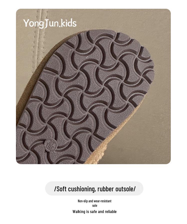 2025 Winter Kids' Birkenstock Soft Sole Moccasins: Trendy, Warm Cotton Shoes for Boys and Girls