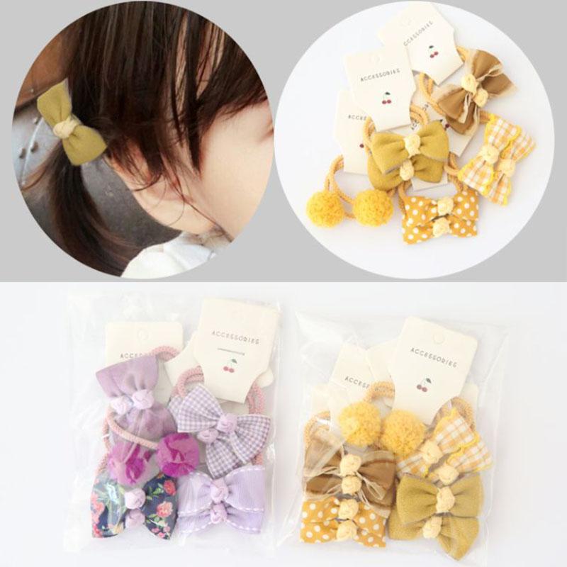 10 bucăți/lot bandă de păr dulce pentru fete legături de păr funde elastică de cauciuc cu flori pentru bile mici accesorii pentru păr pentru copii