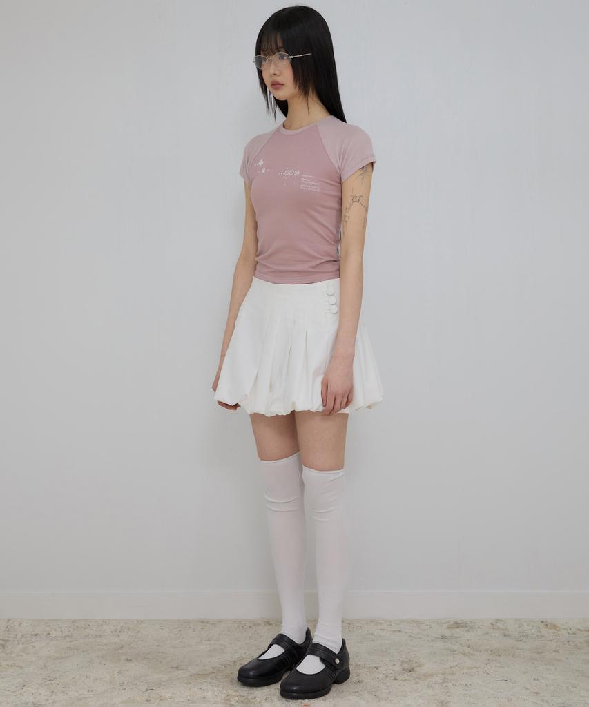 Peulleeoeob Muta Waffle Raglan T-Shirt (Fl-154_Pink)