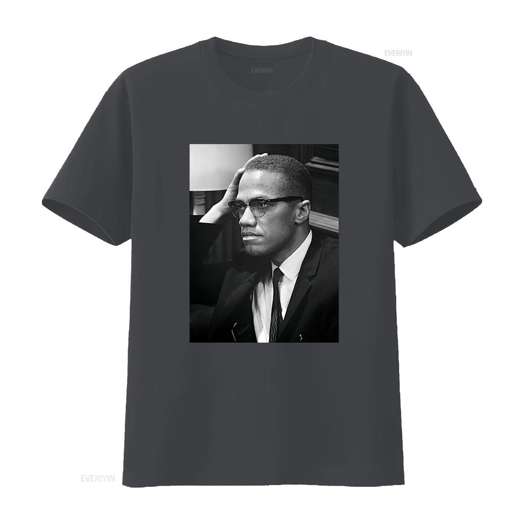 MALCOLM X T shirt For father day new color vintage Washed fashion Comfortable Versatile Casual streetwear designer clothes