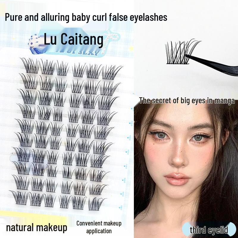 Lazy Fox Eye Style Baby Bend Eyelashes: 10-Row, Large Capacity, Natural Look, Perfect for Beginners