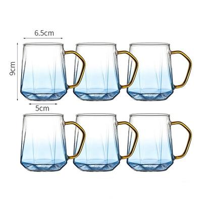 Diamond Pattern Glass Cold Water Cup Set