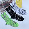 Korean Style Skateboard Long Socks Creative Fun Lightning Hip Hop Style Socks Unisex Street Funny Happy Couple Socks