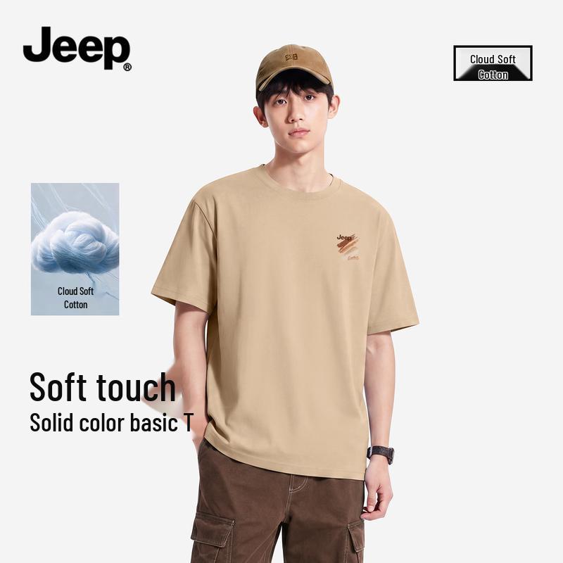 JEEP Men s Heavyweight Pure Cotton Short Sleeve T-Shirt S