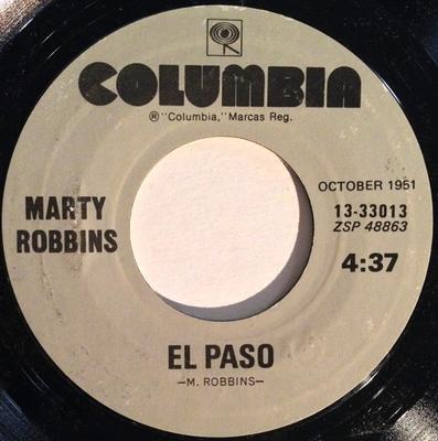 7 inch plaat MARTY ROBBINS - El Paso / Een witte sportjas (En A 133013 Columbia US Folk Gebruikt