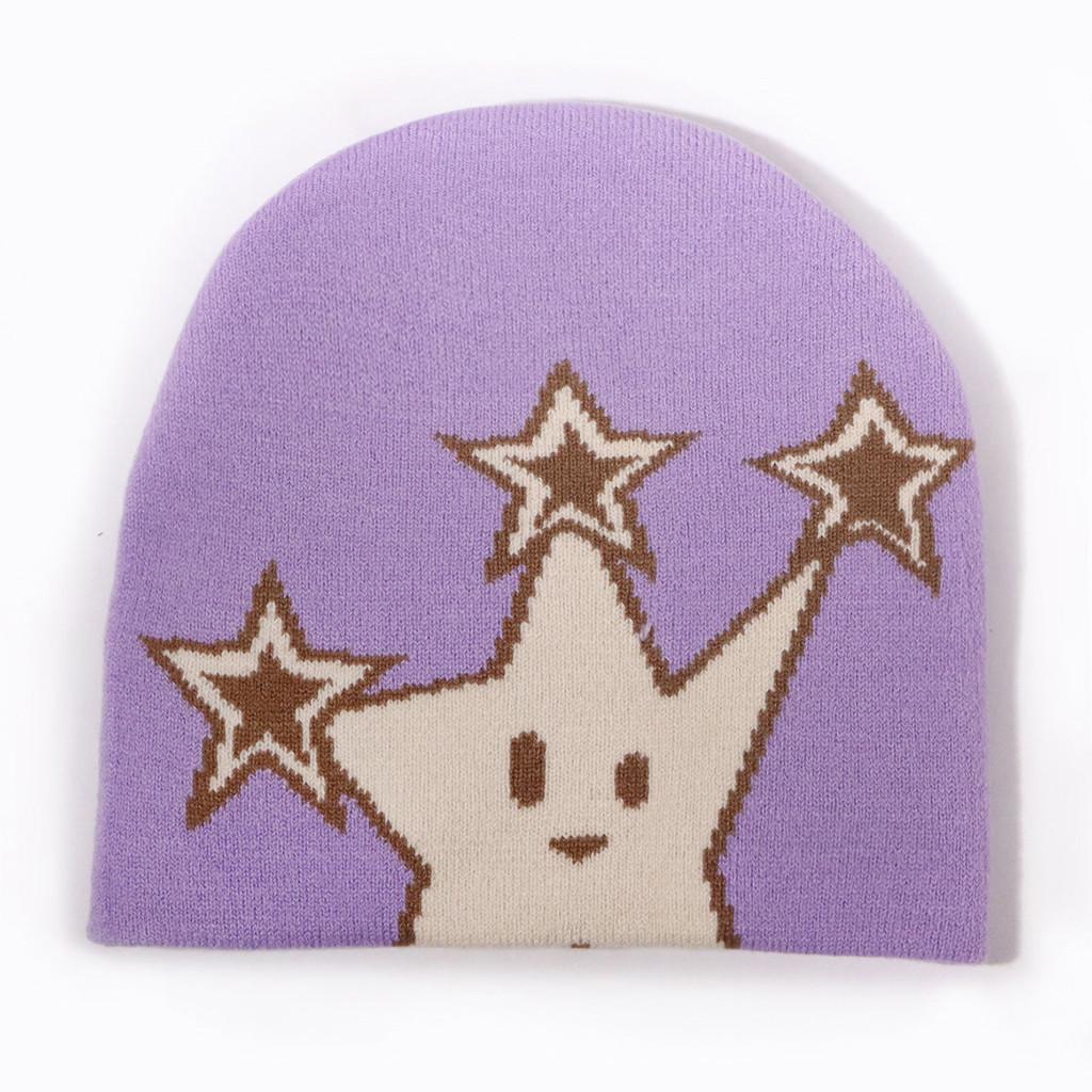 Knit Hat For Women Men With Star Pattern Warm Winter Wear For Outdoors