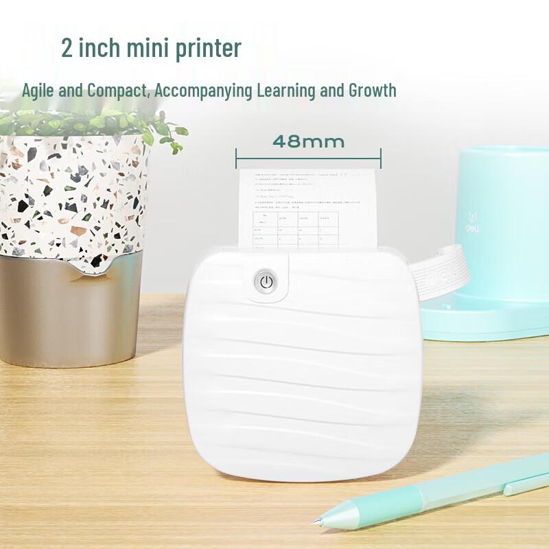 Deli GE220 Portable Thermal Printer for Students CN Plug (adapter Included)