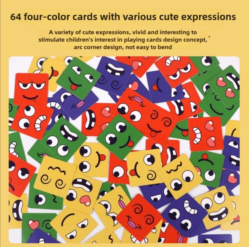 Toys Educational Face Change Expression Puzzle Building Blocks Montessori Cube Table Game Toy Early for Gifts Kids Children