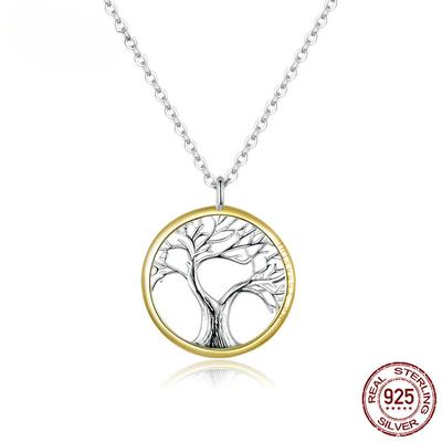 Collar con colgante del árbol de la vida para mujer, plata de ley 925, cadena familiar, collares, bisutería de lujo, regalos