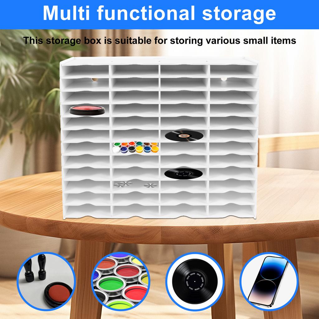 24/48 Fächer Aufbewahrungsregal Stempel Souvenir Organizer Box Wasserdichte Stempelkissen Aufbewahrungsregale Vielseitiger Organizer Halter für Schreibtisch