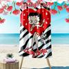 Betty Boop Beach Towel, Lightweight Beach Towel, Tropical Style, Ideal Holiday Gift For Family