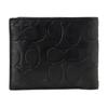 Coach 3 In 1 Wallet 11 Embossed Monogram Print Folded Short Solid Color Leather Wallet Card Holder Men Wallet Black C1231-BLK