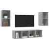 TV Wall Cabinets Set 4 Pieces Concrete Grey Particleboard