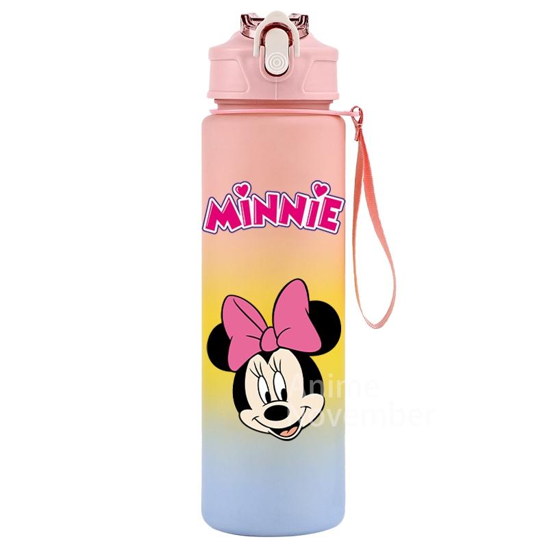 Disney Mickey Mouse Water Cup Minnie Gradient Straw 750Ml Large Capacity Camping Drinking Tools Outdoor Sports Minnie Water Cups