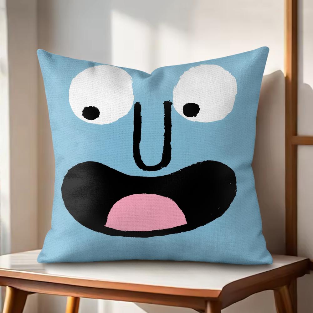 Aesthetic Art JJean JJullien Cushion Cover Natural Linen Organic Fabric DoubleSided Printing Couch Pillow Covers Home Decor
