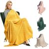 Color Knitted Tassel Shawl Blanket Office Cover Runner Air Conditioning Blanket Solid Blanket Sofa