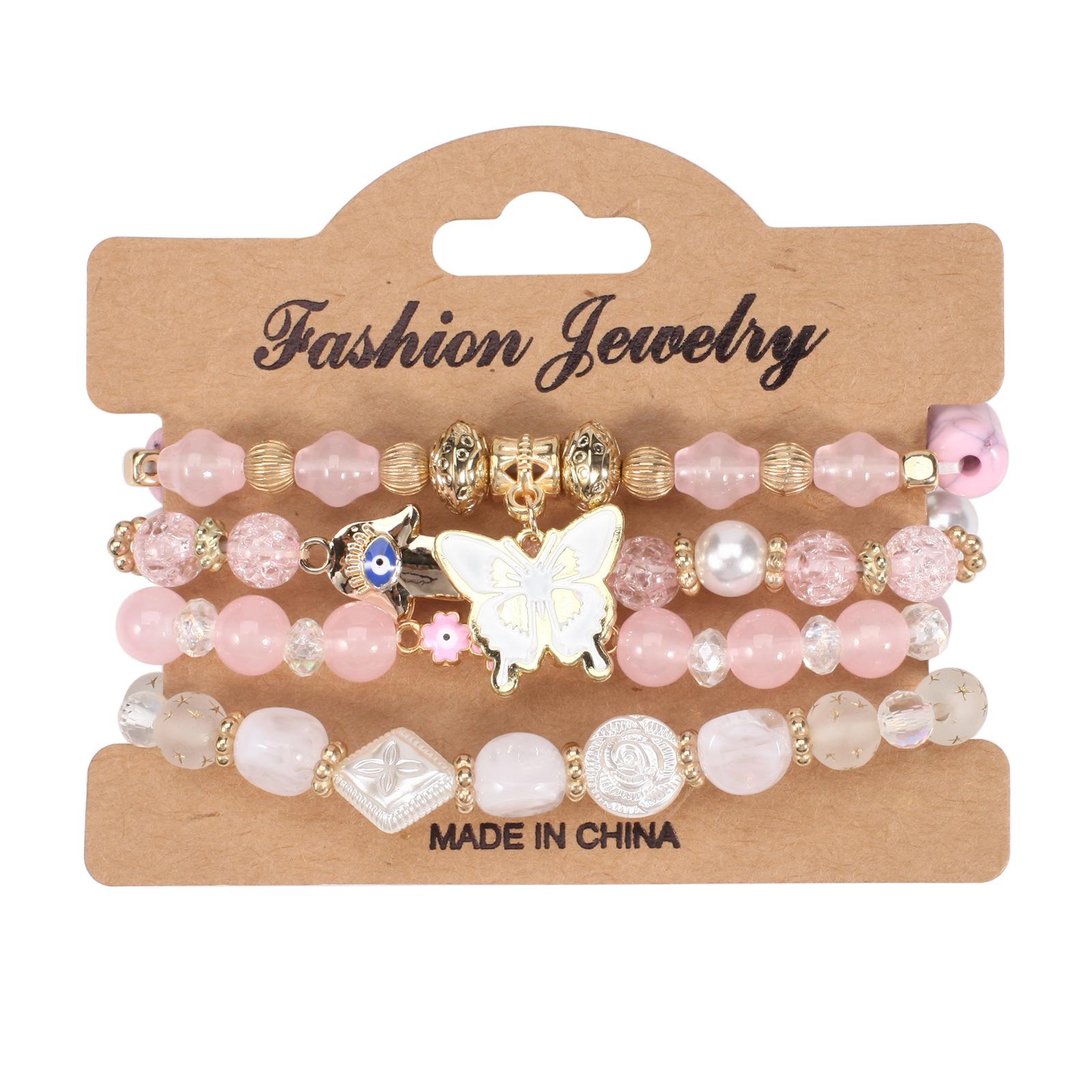 JYL TS Bracelet Bohemian Tree Of Life  Pendant Design Nurtures Growth HY-2878-3 pink ирис