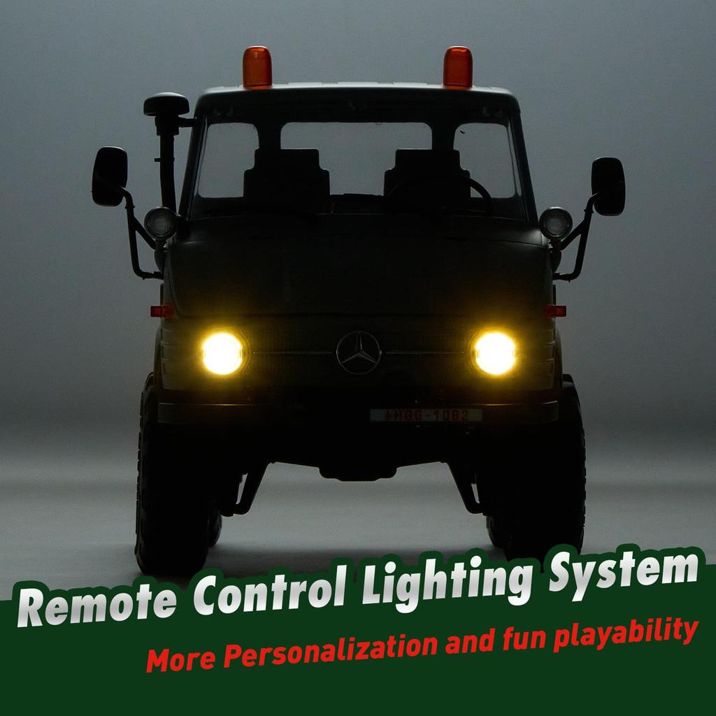 FMS Scale FCX24 Unimog 4WD Crawler RC Radio Certified in RTR Officially Licensed 124 Off-Road Car, 2-Speed Transmission, 2.4G Control, Japan, Set,