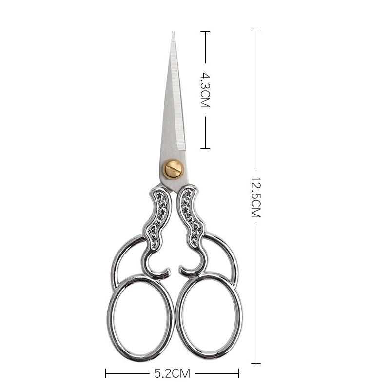 Vintage Stainless Steel Paper-cut Embroidery Scissors Multicolor DIY Handmade Thread Fabric Scissors