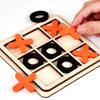 NEU Tic Tac Toe Kinder Gehirntraining Schachbrettspiel aus Holz Tischspiel Lernspielzeug Eltern-Kind Interaktiv Geburtstagsgeschenk