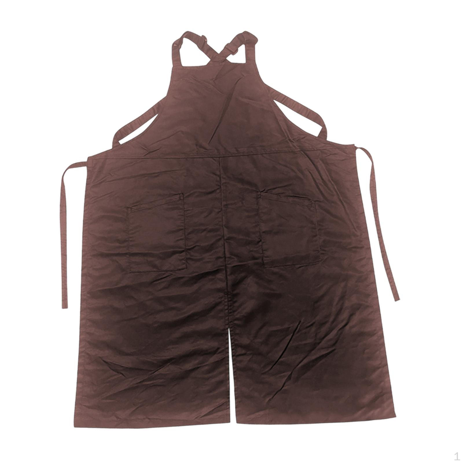 

Парикмахерский фартук Crossback для мужчин и женщин с карманами водонепроницаемый стрижка волос покраска парикмахерские работы кофейный